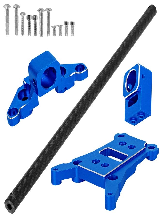 BRCatWPark Carbon Fibre Chassis Brace Upgrades Part for 1/10 Rustler 4WD (VXL)/Slash 4X4 LCG(VXL),RC Aluminum Chassis Brace Kit Hops Up, Replace Part#6730,Navy Blue - Image 1
